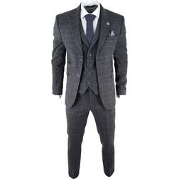 Truclothing Men's Ak-12 Peaky Binder Tweed Suit 3-Piece - Grey