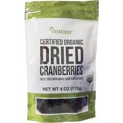 Vitacost Organic Dried Cranberries Sweetened with Apple Juice Concentrate 113g 1pack