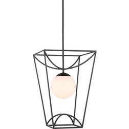 Currey and Company Rochefort Black/White Pendant Lamp 35.6cm