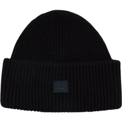 Acne Studios Pansy Brand Patch Beanie Hat - Black