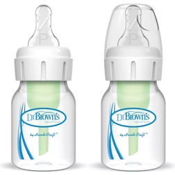 Dr. Brown's Natural Flow Anti-Colic Narrow Baby Bottle with Preemie Flow Nipple 0m+ 60ml 2-pack