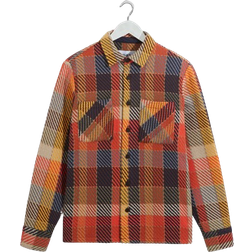 Wax London Whiting Overshirt - Orange/Multi Pike Check