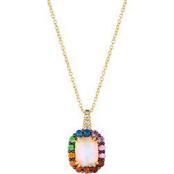 Le Vian Rainbow Halo Pendant Necklace - Gold/Multicolour