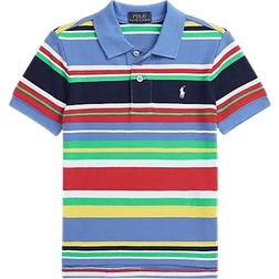 Polo Ralph Lauren Toddler Striped Cotton Mesh Polo Shirt - New England Blue Multi