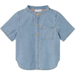 Name It KId's Printed Denim Shirt - Light Blue Denim (13229388)