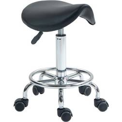 Homcom Rolling Salon Black Saddle Chair 66cm