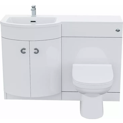 Nes Home Debra 1100 mm P-Shaped Vanity Unit RH Sink and Toilet