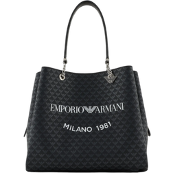 Emporio Armani All Over Eagle Shopper Bag - Black