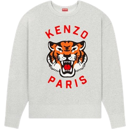 Kenzo Lucky Tiger Embroidered Oversize Sweatshirt Unisex - Pale Grey