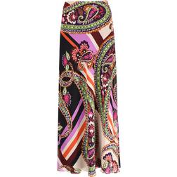 Ro&Zo Paisley Print Bias Cut Skirt - Multi