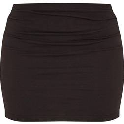 PrettyLittleThing Basic Cotton Blend Jersey Mini Skirt - Black