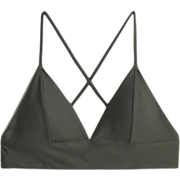 H&M Padded Bikini Top - Dark Khaki Green