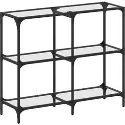 vidaXL 846028 Transparent/Black Console Table 30x98cm