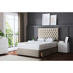 DS Living Seraphine Beige 4 Draw Headboard Double