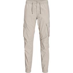 Jack & Jones Relaxed Fit Cargo Trousers - Beige/Silver Cloud