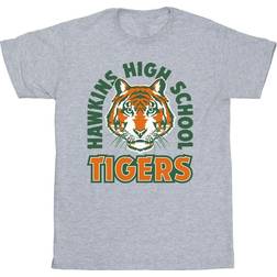 Netflix Men's Stranger Things Hawkins Arch Tiger T-shirt - Dgrey