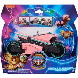 Spin Master Paw Patrol The Mighty Movie Motorcycle Toy Vehicle with Mighty Pups Liberty & Junior Patroller