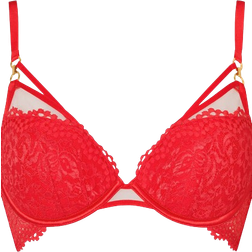 Ann Summers Lovers Lace Padded Plunge Bra - Red