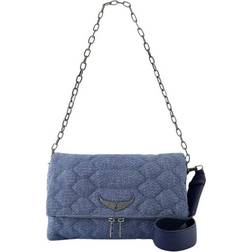 Zadig & Voltaire Rocky Denim Glitter Quilted Bag - Storm