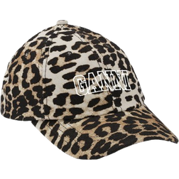 Ganni Embroidered Logo Cap - Leopard