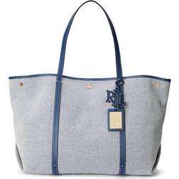 Lauren Ralph Lauren Large Emerie Tote Bag - Natural/Indigo Dusk