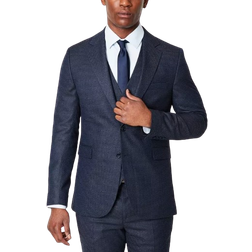 Burton Tonal Grid Check Slim Fit Wedding Suit Jacket - Grey