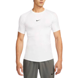 Nike Men's Pro Dri-FIT Tight Short Sleeve Fitness Top - White/Black