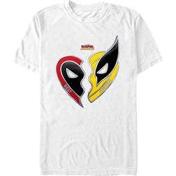 Mad Engine Deadpool & Wolverine Heart T-shirt - White