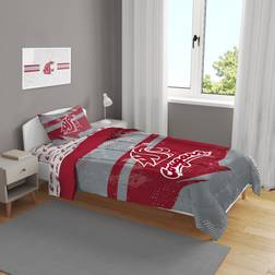 Pegasus Home Fashions Washington State Cougars Slanted Bed Linen Red, Grey (218.4x162.6cm)