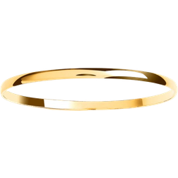 Jewelco London D Shape Slave Bangle Bracelet - Gold