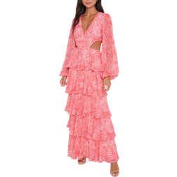 Pretty Lavish Ashton Cut Out Maxi Dress - Coral Swirl