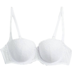 Tu Lace Balcony Bra - White