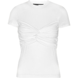 ROTATE Birger Christensen Fitted Twisted T-shirt - Bright White