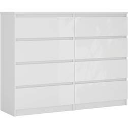 3XE LIVING XLIV1006 White Glossy Chest of Drawer 138.6x101.5cm