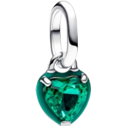 Pandora Me Chakra Heart Mini Dangle Charm - Silver/Green