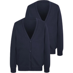 George Girl's Jersey School Cardigan 2-pack - Navy