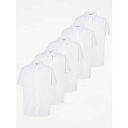 George Kid's Short Sleeve School Shirt 5-pack - White (GEM990003)