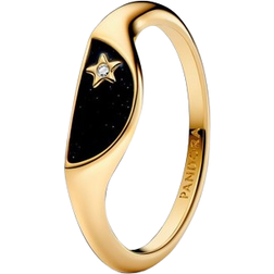 Pandora ME Halved Signet Ring - Gold/Black/Transparent