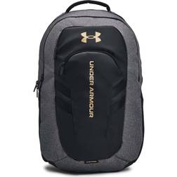 Under Armour Hustle 6.0 Pro Backpack - Black Full Heather/Black/Metallic Gold