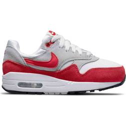 Nike Air Max 1 GS - White/Neutral Grey/Black/Challenge Red