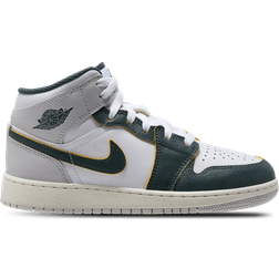 Nike Air Jordan 1 Mid SE GS - White/Sail/Neutral Grey/Oxidized Green