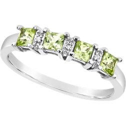 Macy's Accent Ring - Silver/Peridot Diamonds