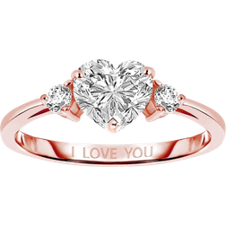 Genevive I Love You Ring - Rose Gold/Transparent