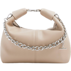 River Island Buckle Handle Chain Clutch Bag - Beige