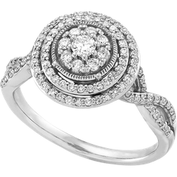 Macy's Multi Halo Ring - White Gold/Diamonds