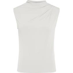 Pieces Madison Draped Sleeveless Top - Cloud Dancer