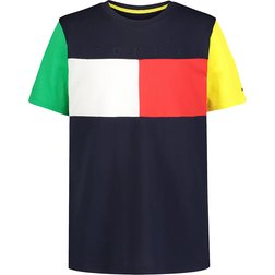 Tommy Hilfiger Kid's Flag Block Colorblocked Cotton Short-Sleeve T-shirt - Navy Blazer