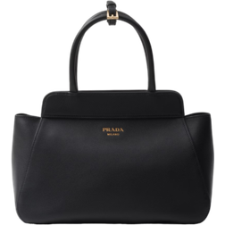 Prada Medium Leather Tote Bag - Black