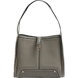 River Island Suedette Embossed RI Monogram Tote Bag - Grey