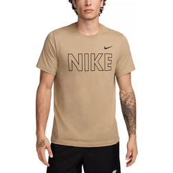 Nike Men's Sportswear Logo Graphic Short Sleeve Crewneck T-shirt - Khaki